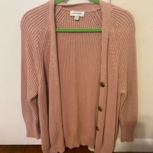 Knot Sisters Blush Pink Ribbed Cardigan